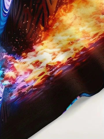 3D motion motorcycle pattern short-sleeved t-shirt for men, oversized casual t-shirt for summer, fitness and leisure wear for men, printed shirt, extra-large size